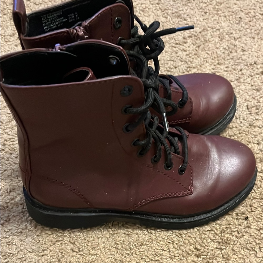 Kids Burgundy Boots